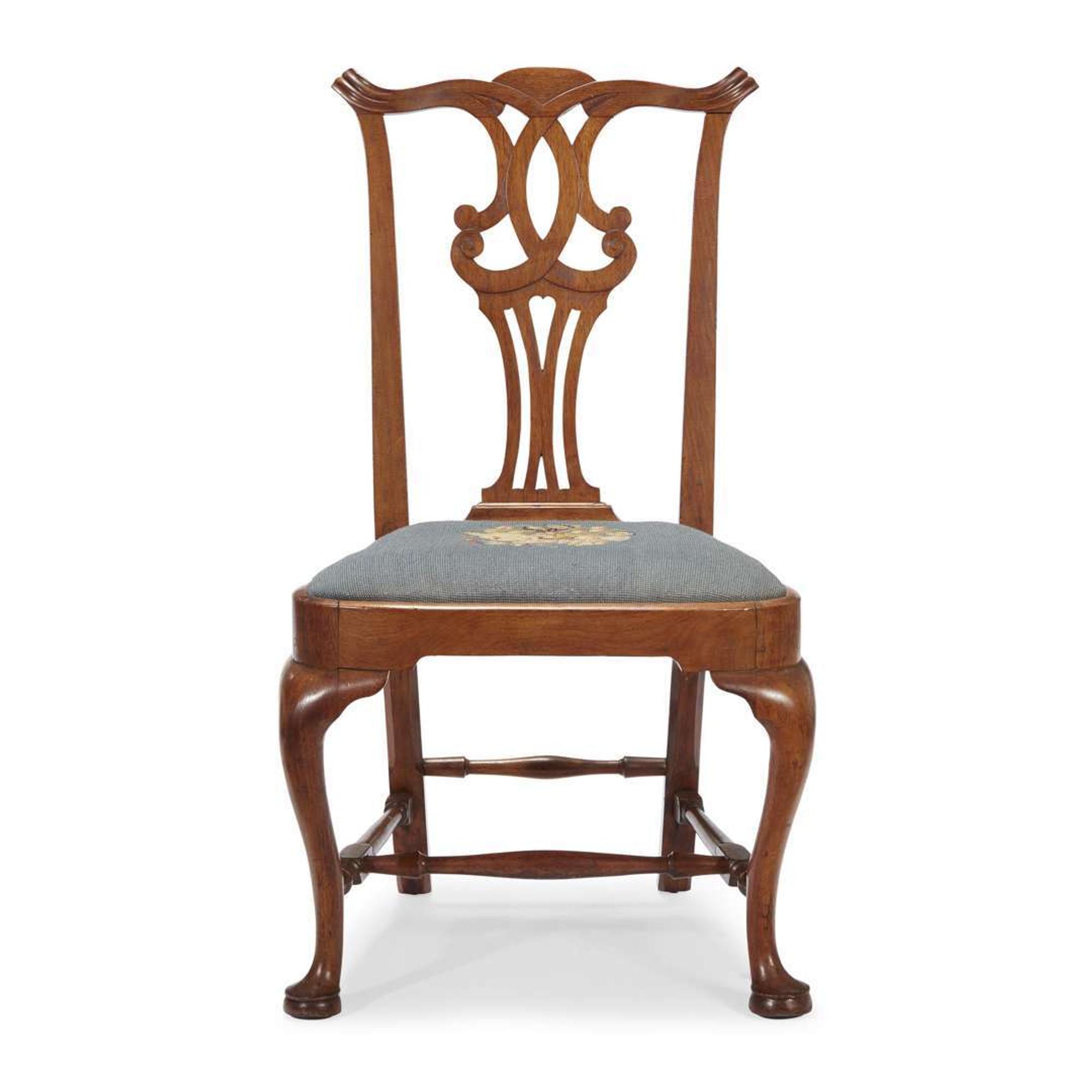 Queen Anne walnut compass-seat side chair New England, mid-18th century