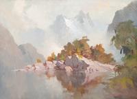 Wallace T. Keown, (New Zealand, b. 1938), Two Works; A Little Island in the Middle of Lake Teawau, 1987 and Earle Mountains, Eglinton V
