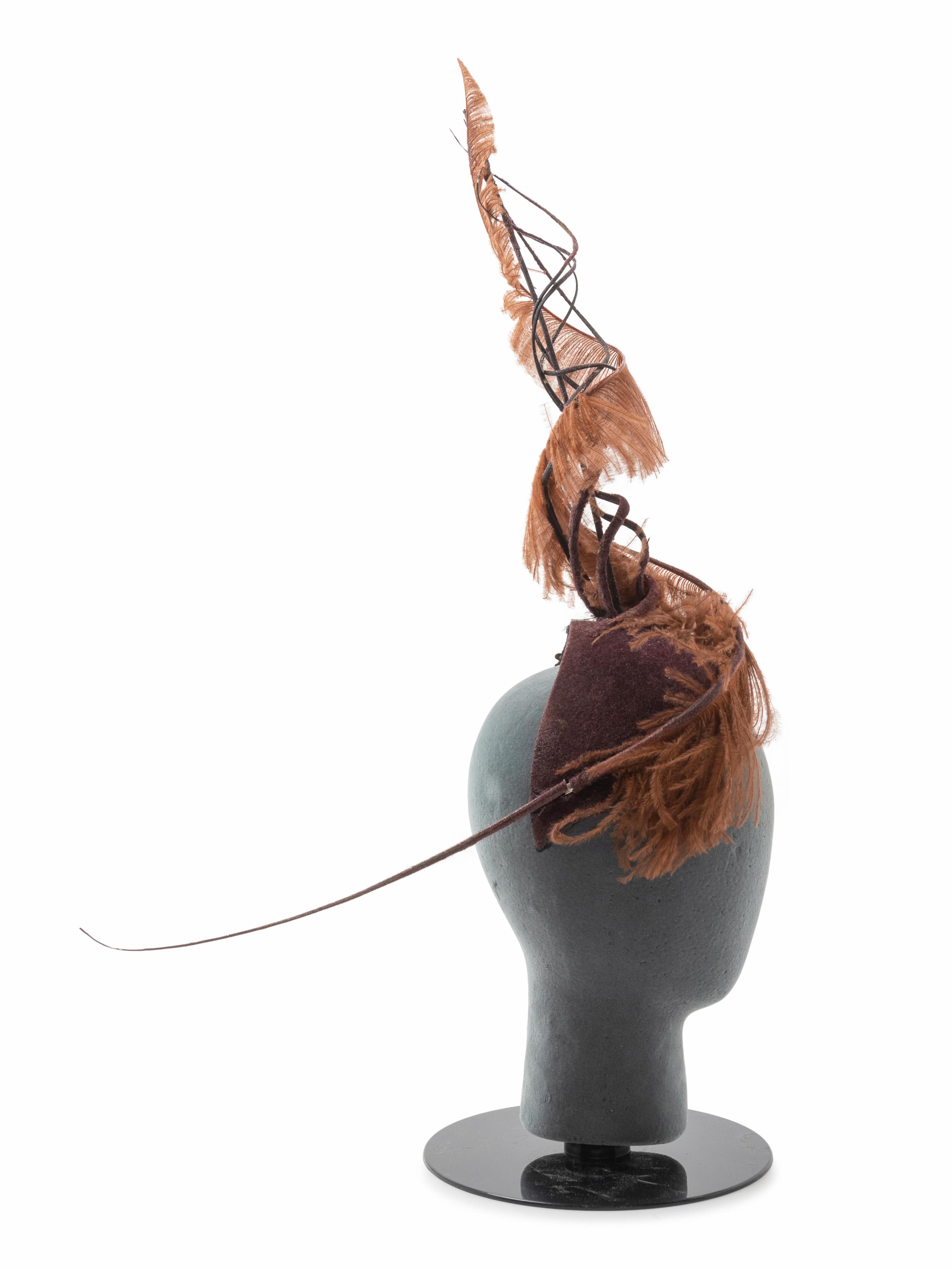 12 Assorted Hats and a Pair of Feathered Cuffs, 1970-2000s