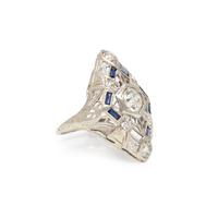 ART DECO, WHITE GOLD AND DIAMOND RING