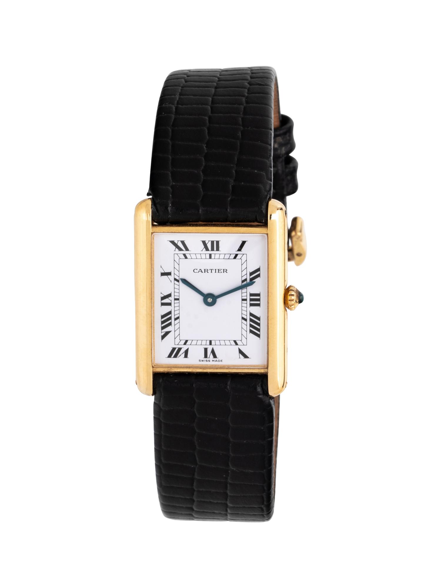 CARTIER, 18K YELLOW GOLD 'TANK' WATCH