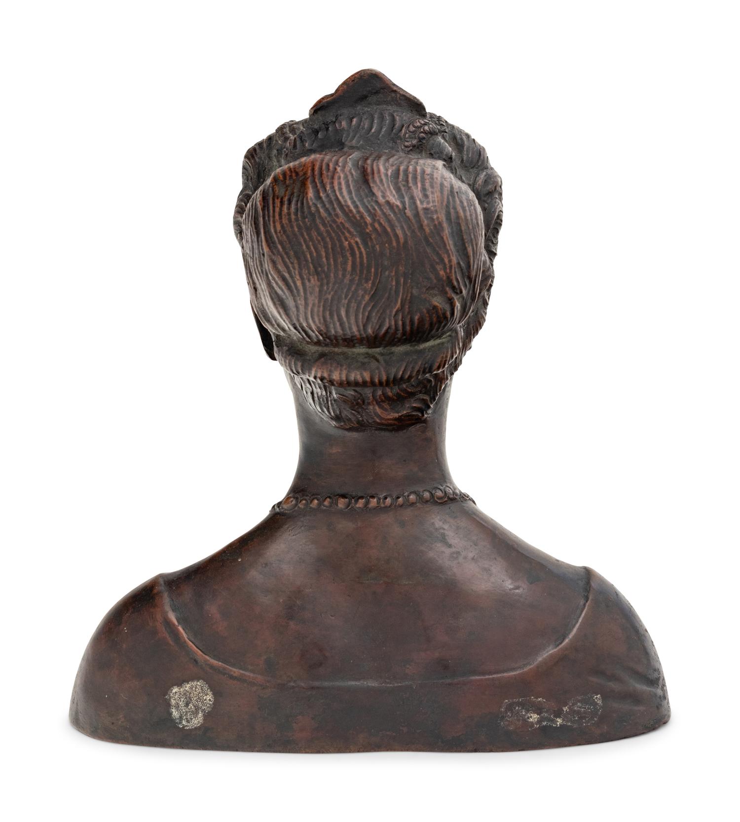 A Continental Bronze Bust of a Noblewoman