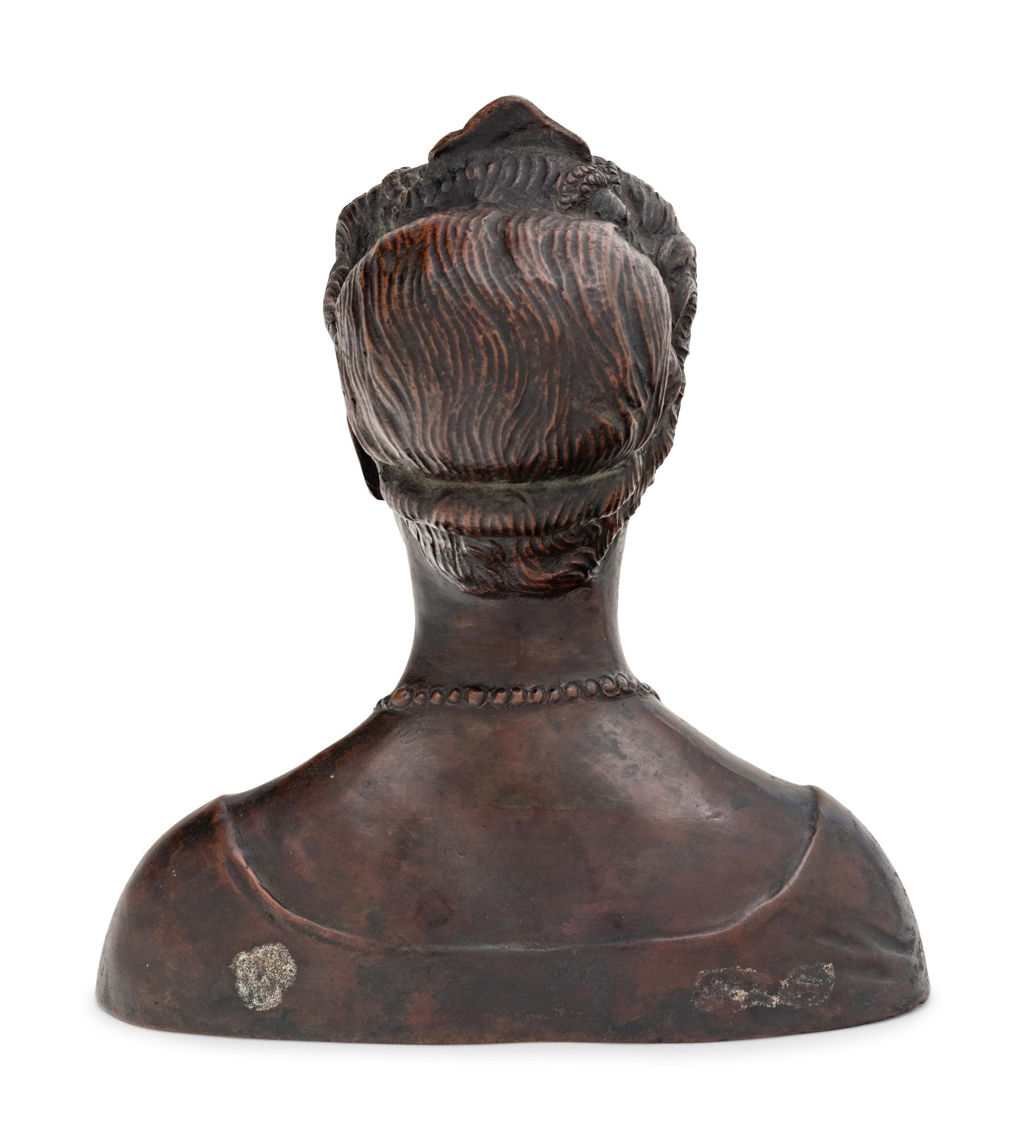 A Continental Bronze Bust of a Noblewoman