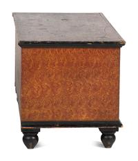 A Late Federal Country Red and Yellow Sponge-Decorated Blanket Chest