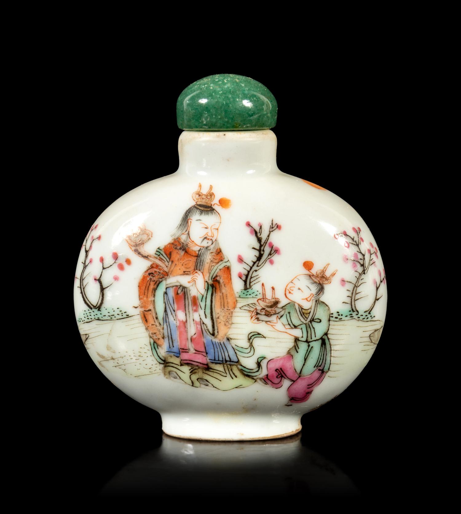 A Famille Rose Porcelain Snuff Bottle