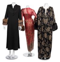 Two Geoffrey Beene Evening Jackets and One Dress, All with Fur Cuffs, 1980-90s