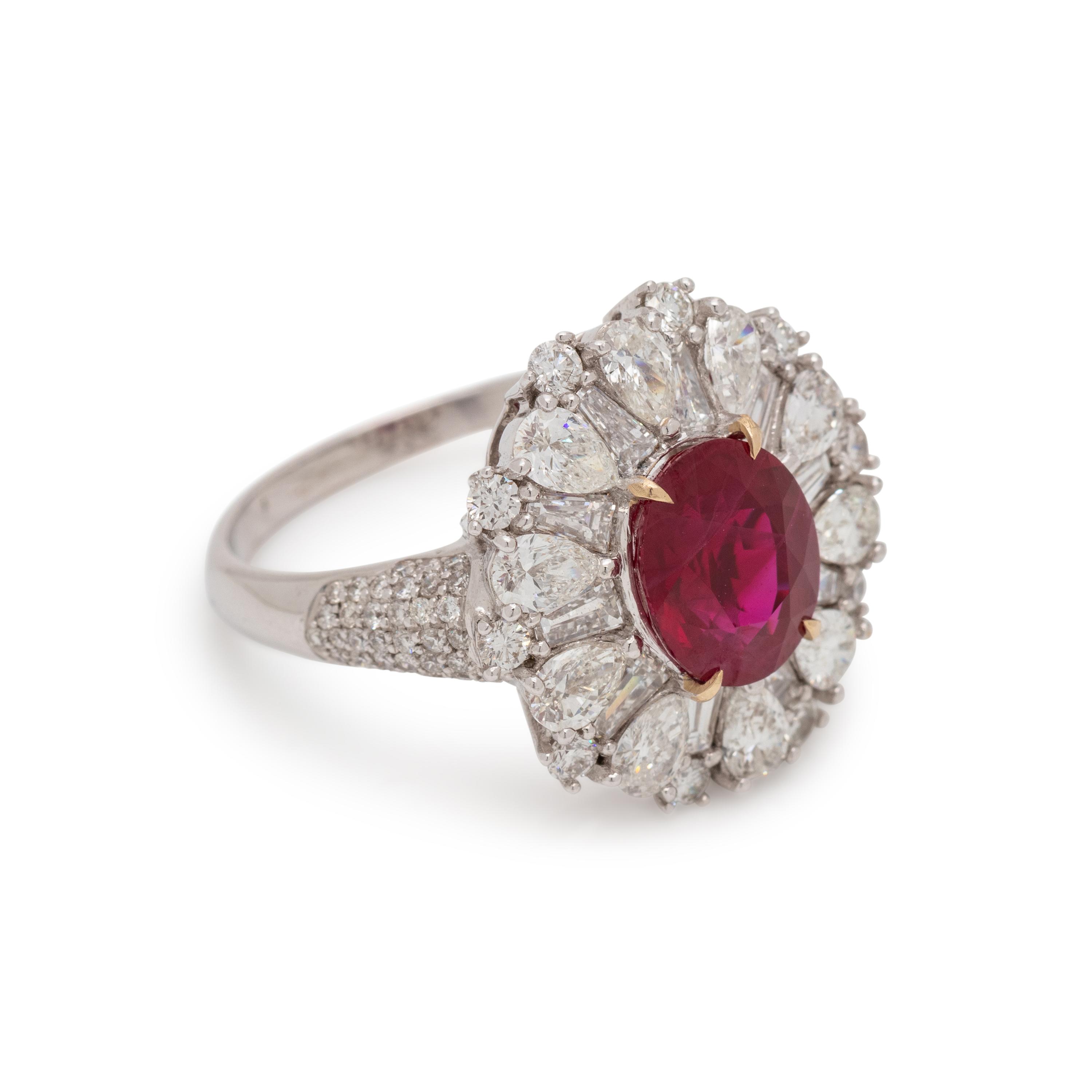 BURMESE RUBY AND DIAMOND RING