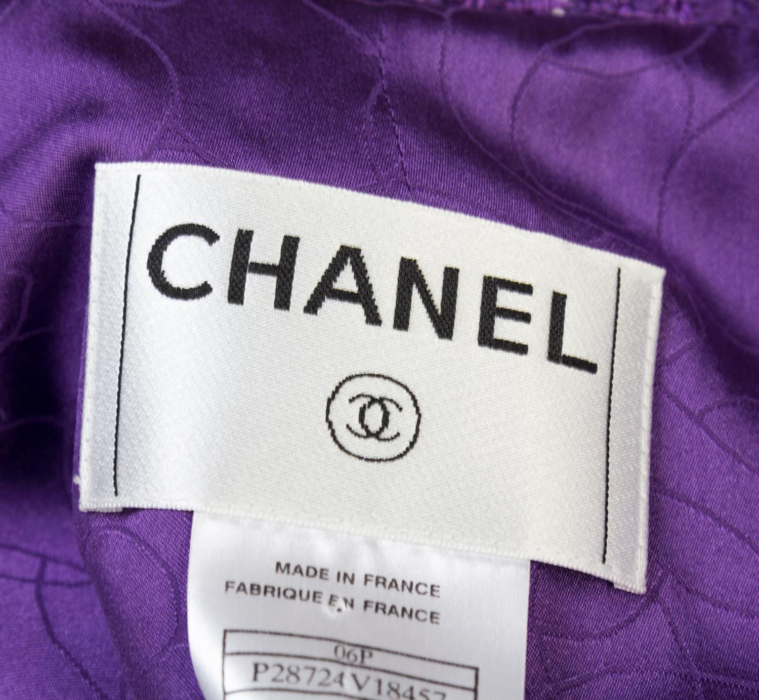 A Chanel Purple Tweed Skirt Suit, Size 38.
