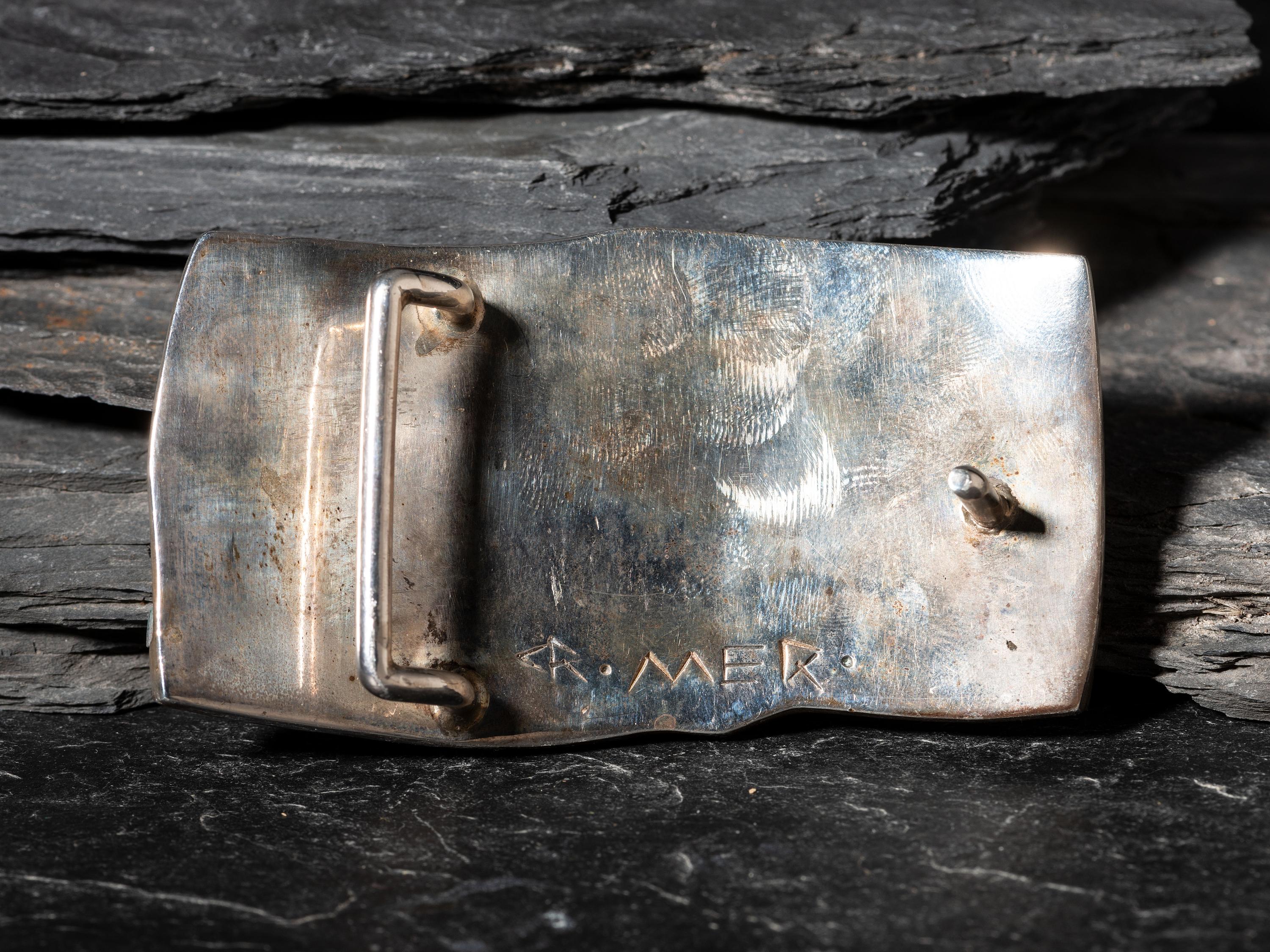 Matching Silver Cuff Bracelet and Belt Buckle
