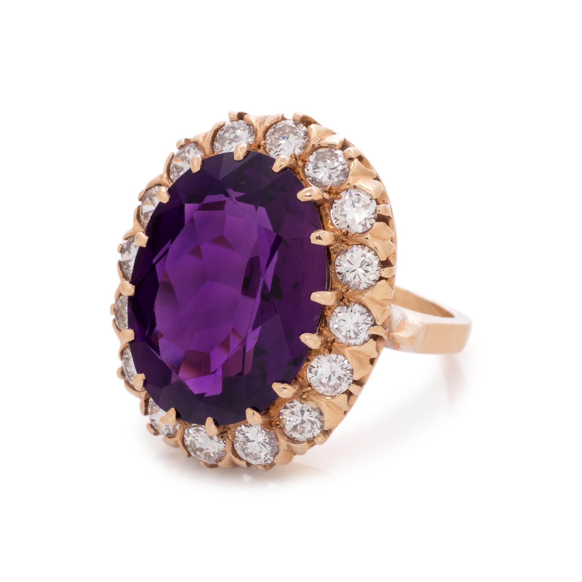 AMETHYST AND DIAMOND RING