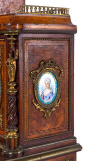 A Napoleon III Porcelain Inset and Gilt Metal Mounted Desk