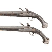 Pair of 19th Century Middle Eastern Flintlock Holster Pistols