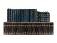 [FINE BINDINGS]. A group of 52 volumes in fine full, half, or quarter leather bindings, including works relating to history or literature in French or Italian.