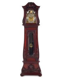 A Herschede Carved Mahogany Nine-Tube Tall Case Clock