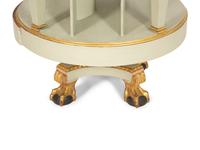 A Regency Revival Painted and Parcel Gilt Eglomise Panel Inset Side Table