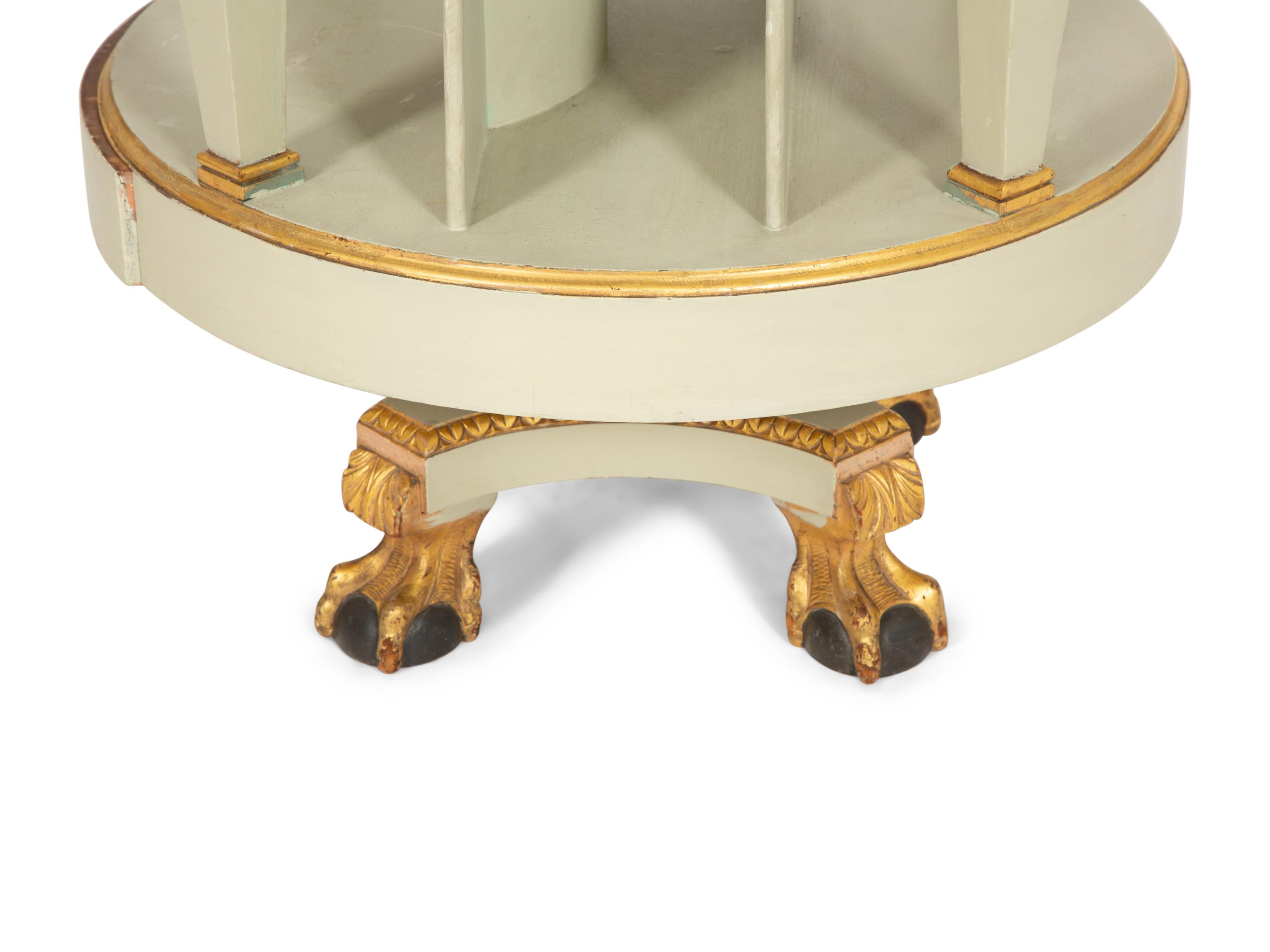 A Regency Revival Painted and Parcel Gilt Eglomise Panel Inset Side Table