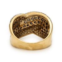 Diamond, Brown Diamond, Yellow Gold, and Blackened Gold Ring