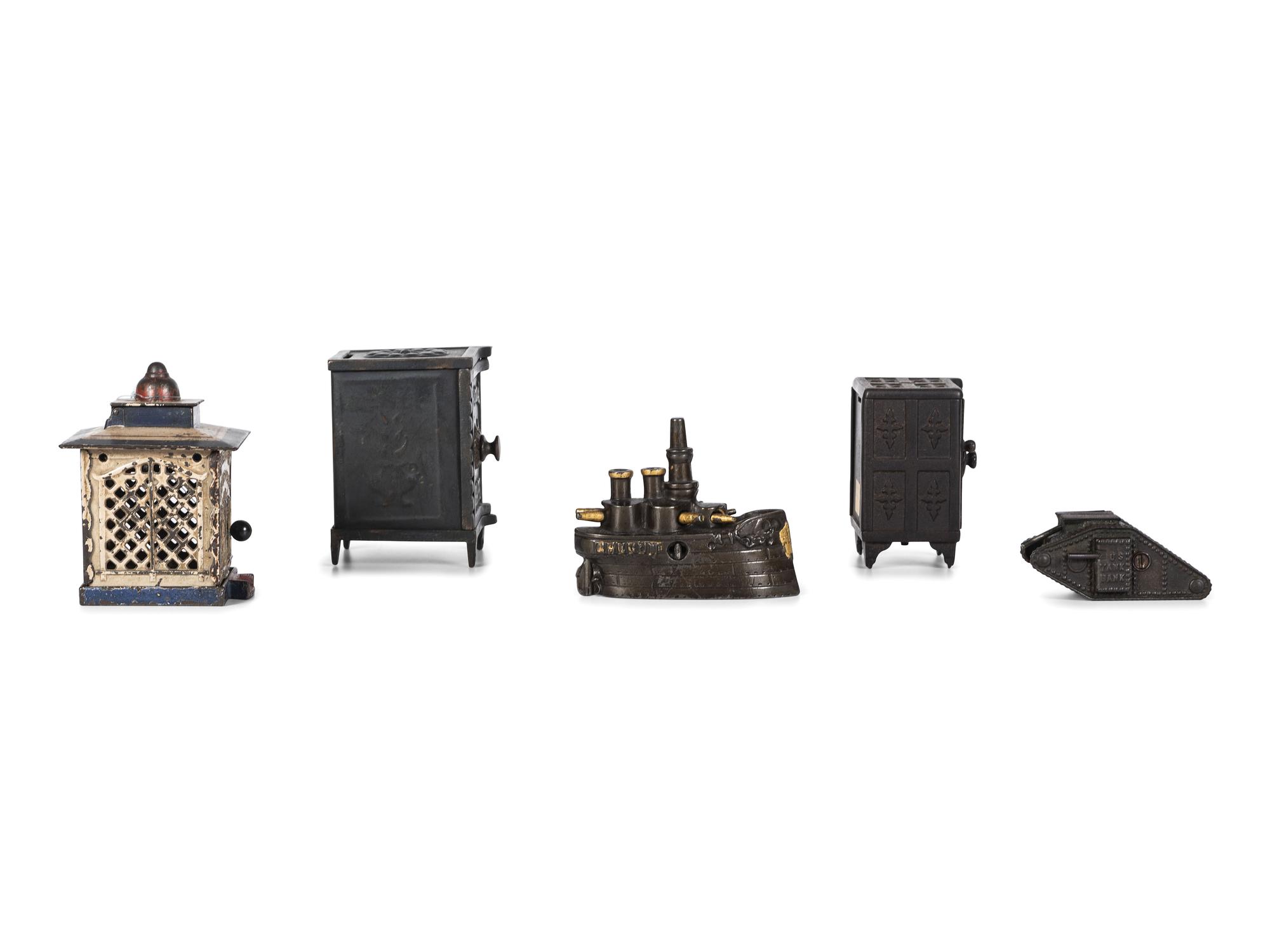 Five Cast Iron Still Banks