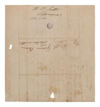 [ENSLAVEMENT]. Letter mentioning the "overseer at Mrs. Robert Lee's farm." Oakwood, [VA] 1843.