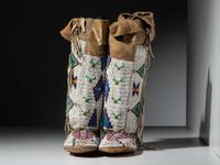 Sioux Beaded Hide Leggings and Moccasins