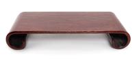 A Chinese Hardwood Silver Inlaid Scroll-Form Stand