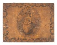 A Yellow Decoupage and Painted Schoolgirl's Box
