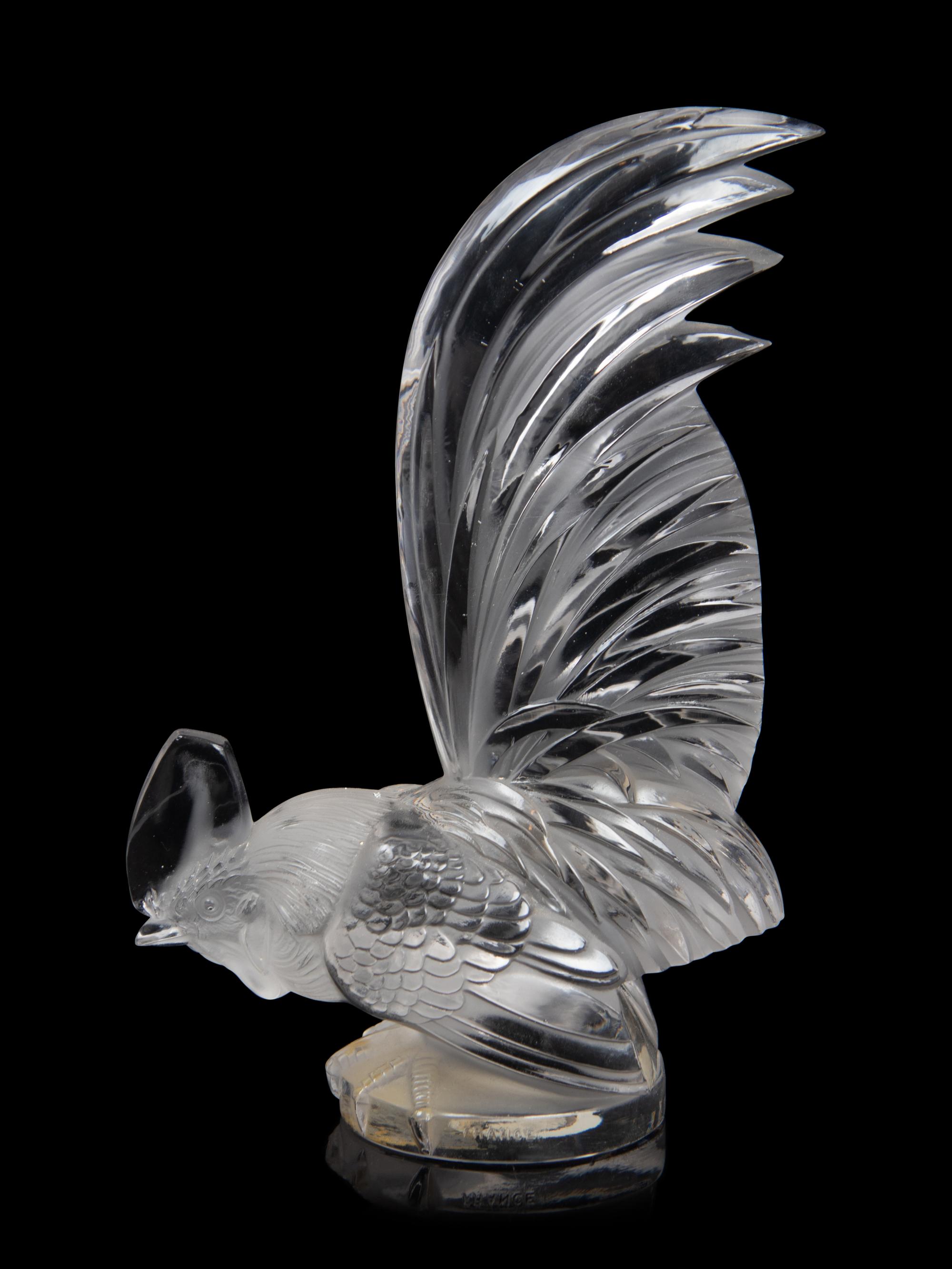 An R. Lalique Coq Nain Mascot