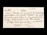 (Celebrity Memorabilia) A collection of 17 personal letters from celebrities, addressed to Bill Zwecker; comprising: