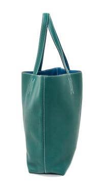 An Hermes Malachite/Bleu Izmir 45cm Taurillon Clemence Double Sens Tote, 17.5" x 15.5" x 5".