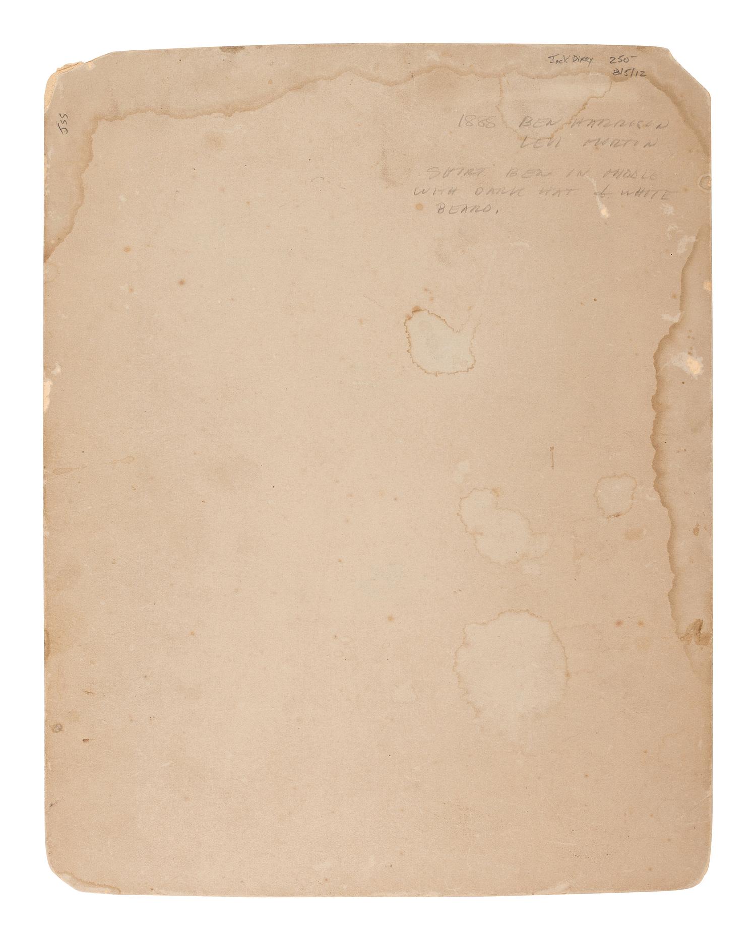 [HARRISON, Benjamin]. Large format albumen photographs of Harrison & Morton log cabin campaign buildings.