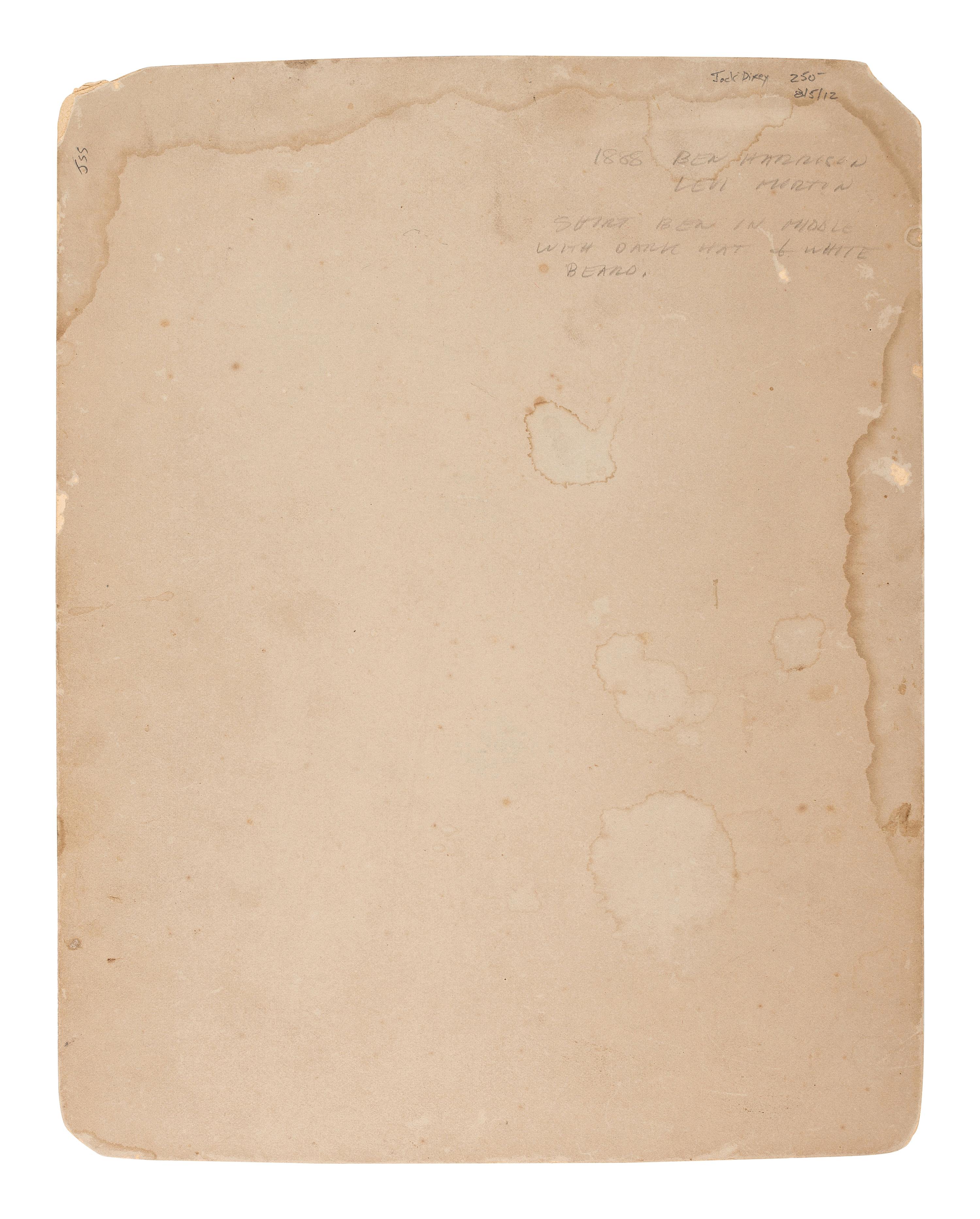 [HARRISON, Benjamin]. Large format albumen photographs of Harrison & Morton log cabin campaign buildings.