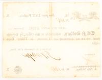 [WAR OF 1812]. Canadian Army Bill, 10 Dollar note issued January 1815.