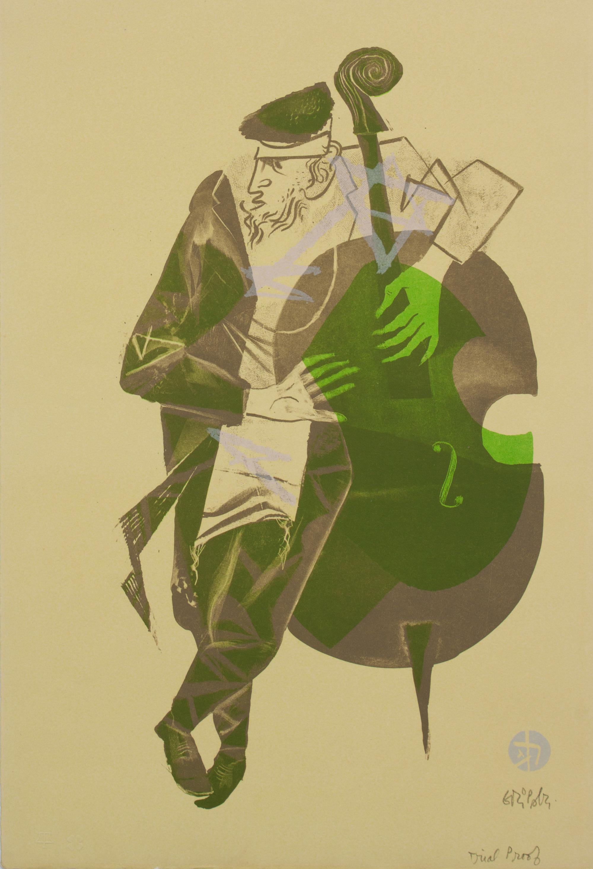 William Gropper, (American, 1897-1977), Hasidic Bass Player and Orchestra (two works)
