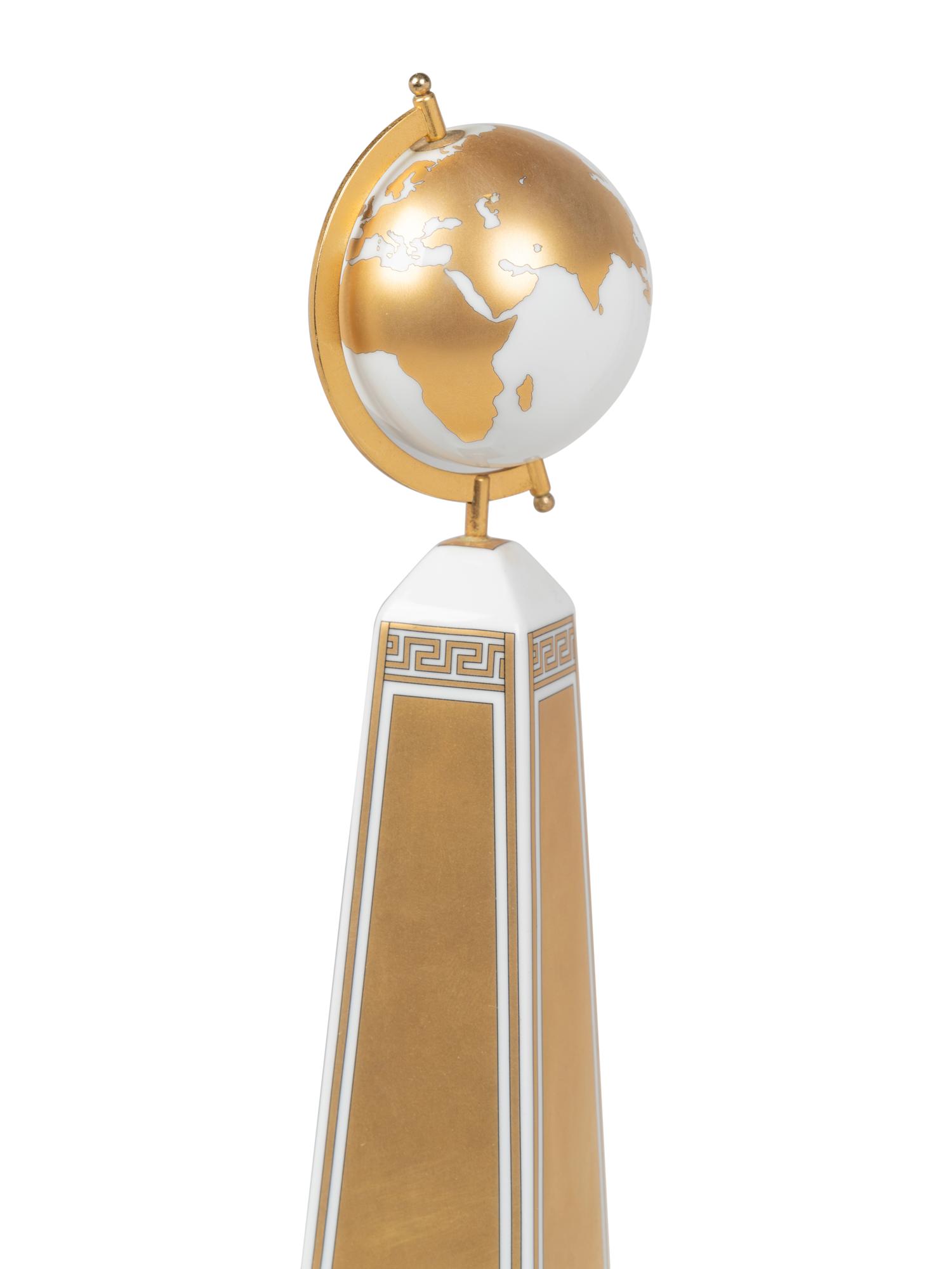A Versace Carpe Diem Clock-Inset Porcelain Obelisk