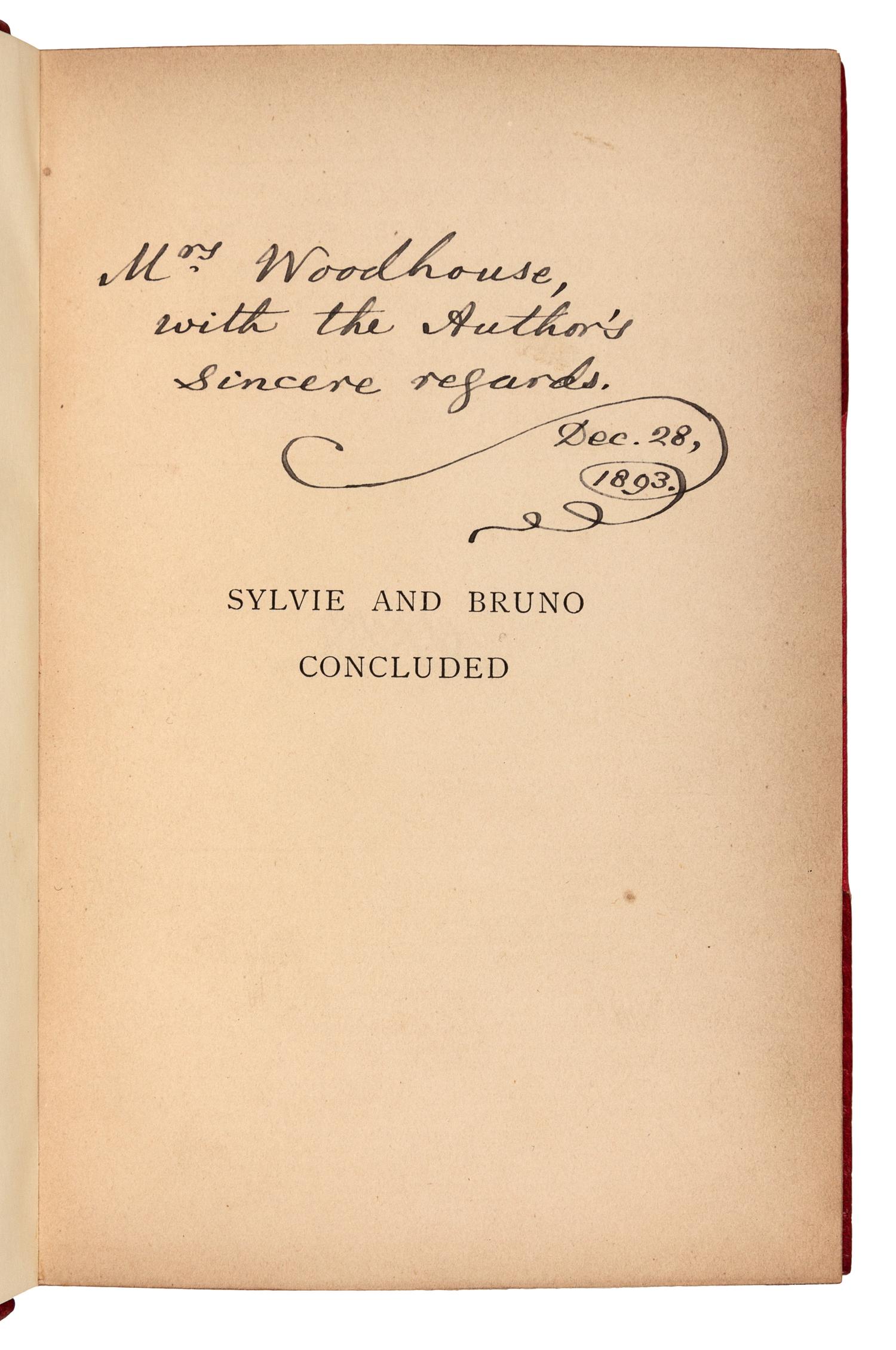 DODGSON, Charles Lutwidge ("Lewis Carroll") (1832-1898). Sylvie and Bruno. - Sylvie and Bruno Concluded. London: Macmillan, 1889, 1893.