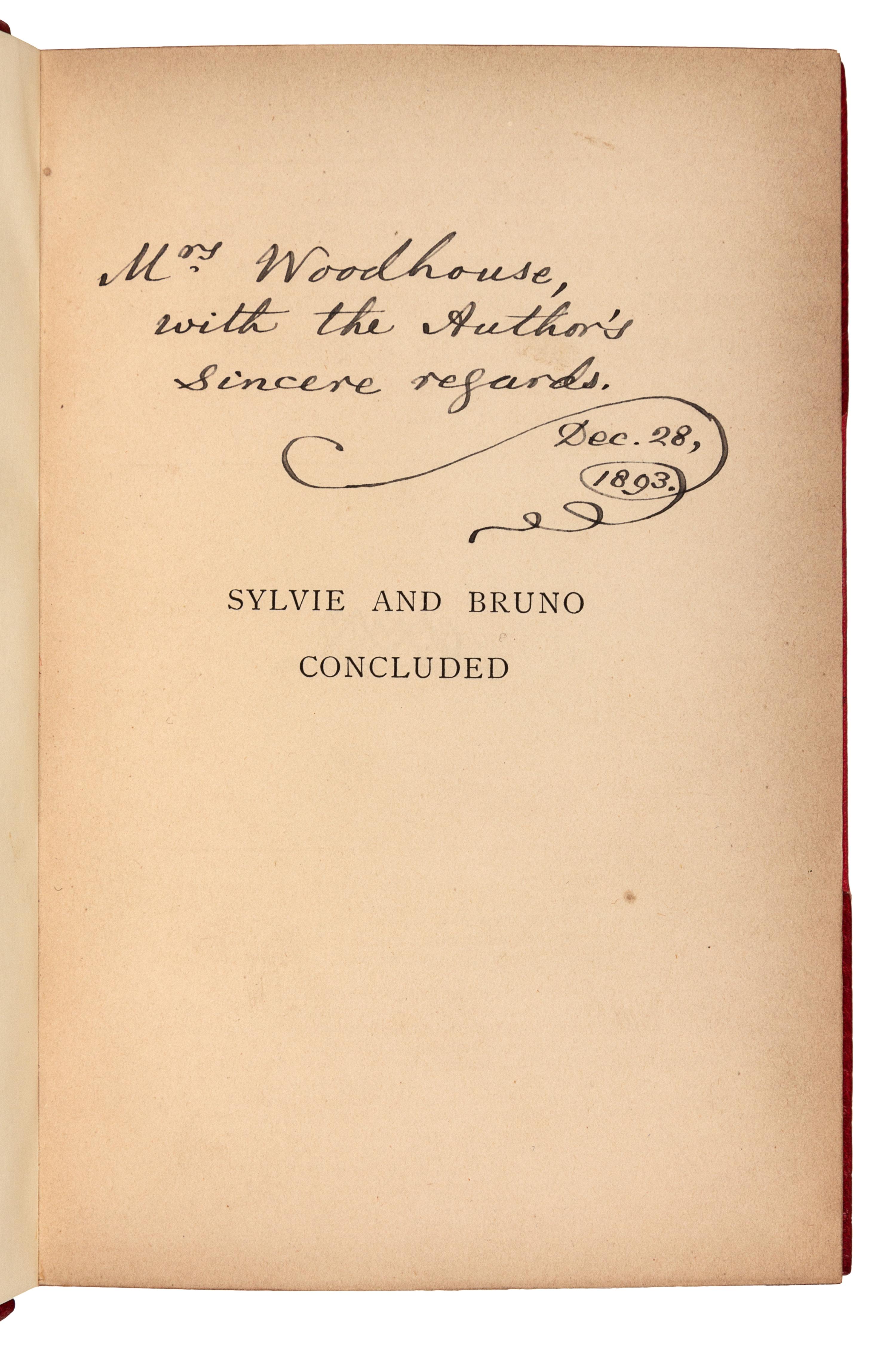 DODGSON, Charles Lutwidge ("Lewis Carroll") (1832-1898). Sylvie and Bruno. - Sylvie and Bruno Concluded. London: Macmillan, 1889, 1893.