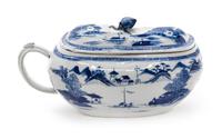 A Chinese Export Porcelain Bourdaloue Width 10 inches.