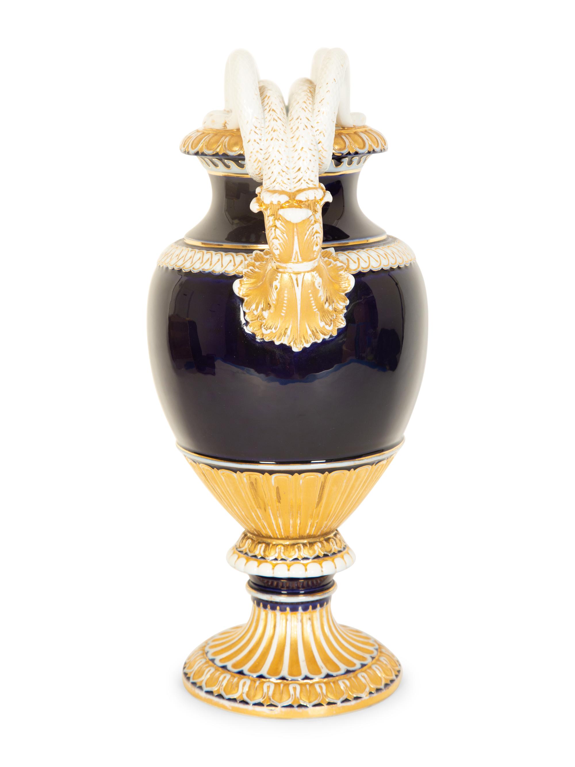 A Meissen Snake-Handled Porcelain Vase