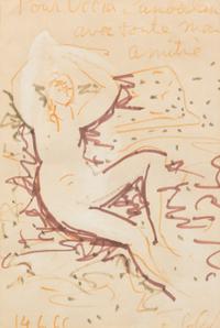 Francois Gilot, (French, b. 1921), Nu couche, 1966