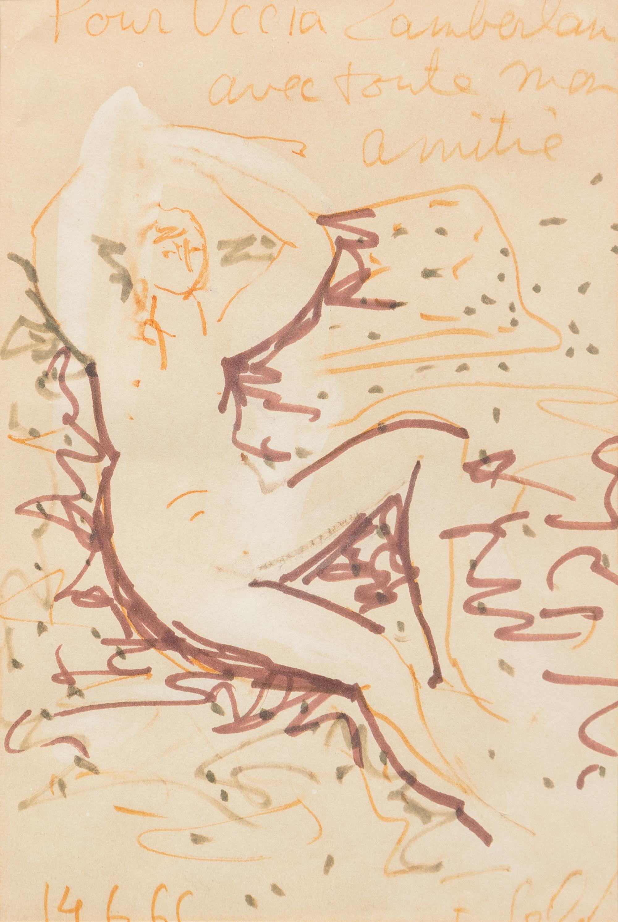 Francois Gilot, (French, b. 1921), Nu couche, 1966