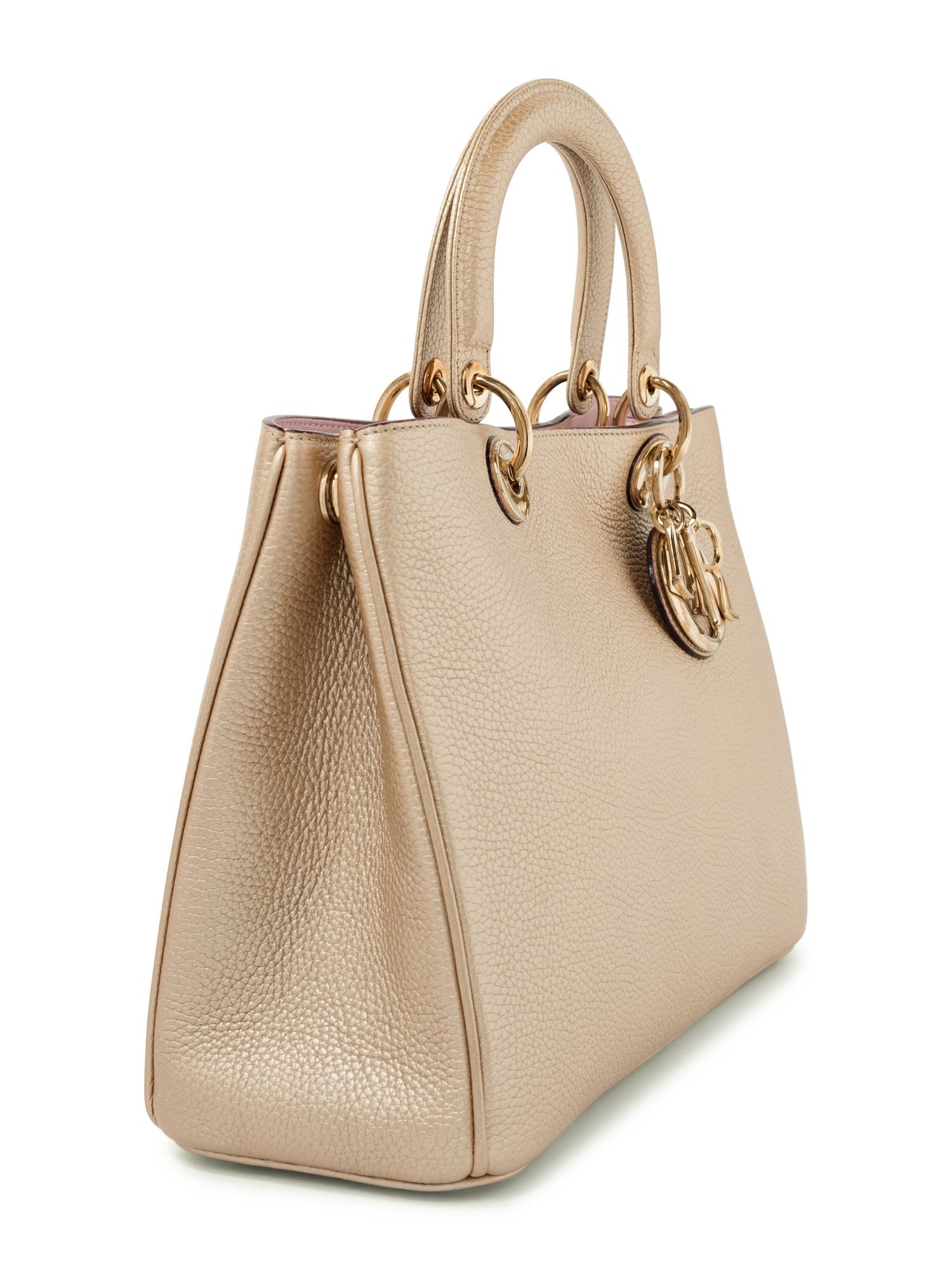 Christian Dior Gold Leather Medium Diorissimo Bag, 2014