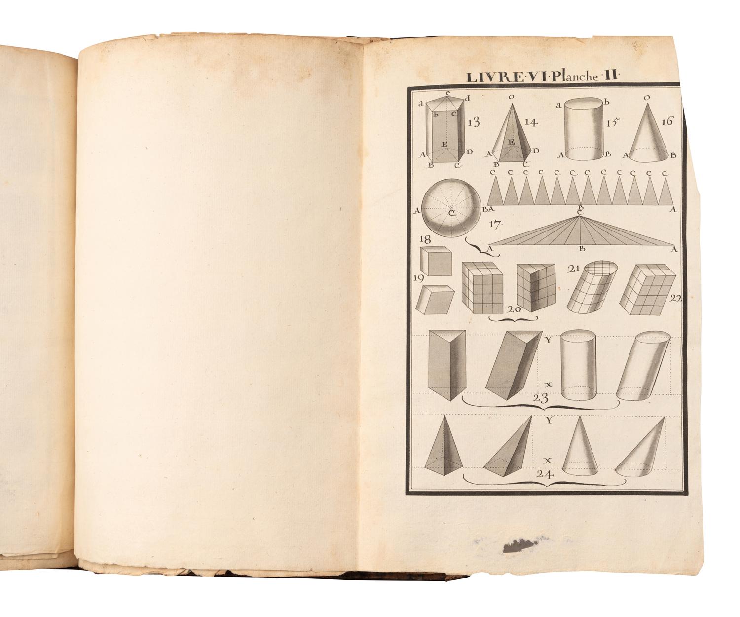 [MANUSCRIPTS—MATHEMATICS]. “Elemens de Geometrie a l’usage des enfans de France.” [France, 18th century].