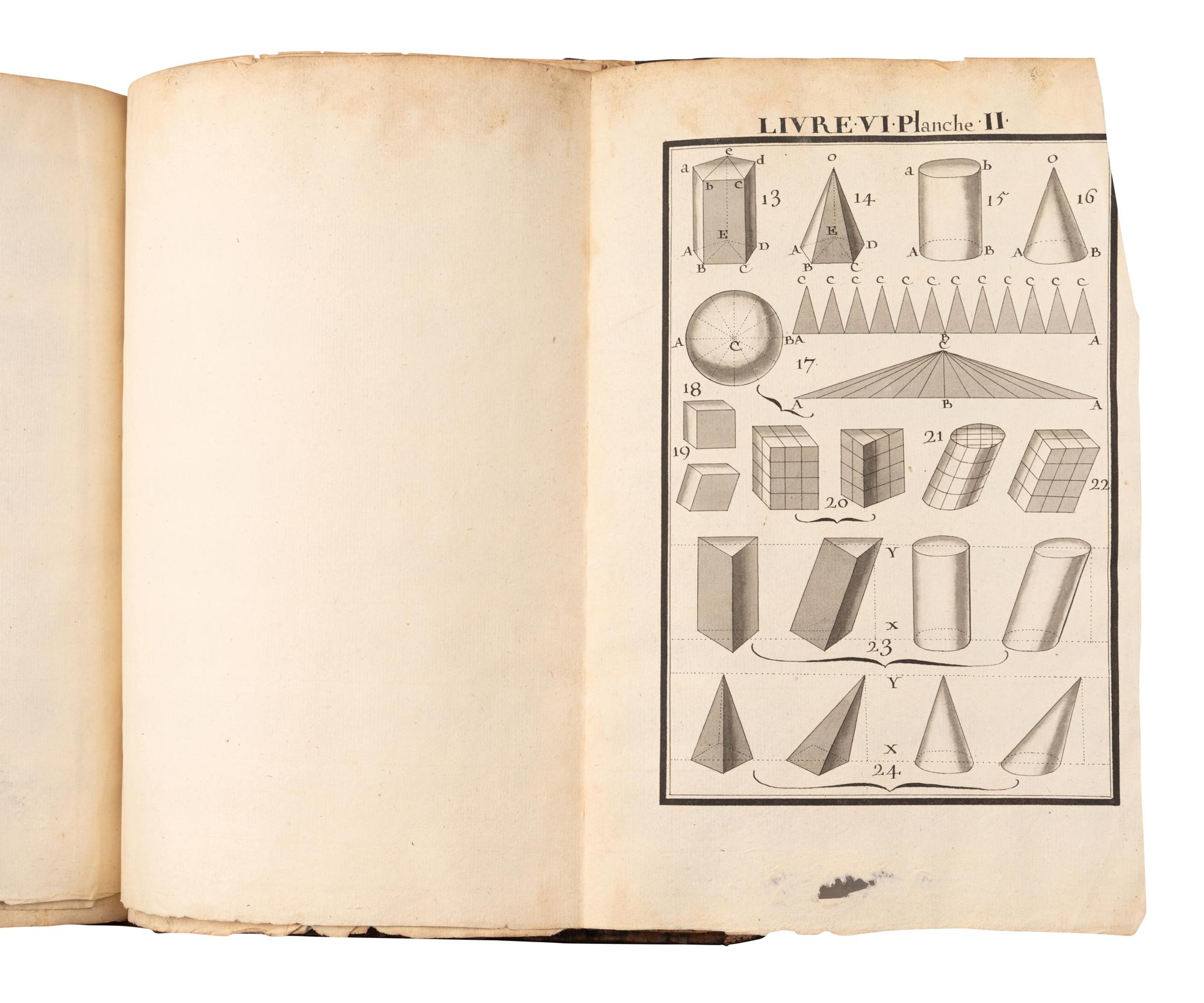[MANUSCRIPTS—MATHEMATICS]. “Elemens de Geometrie a l’usage des enfans de France.” [France, 18th century].