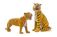 Two Cloisonne Enamel Figures of Tigers Height 13 1/2 inches. — EARLY 20TH CENTURY