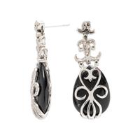 WHITE GOLD, DIAMOND, AND BLACK HARDSTONE DEMI PARURE