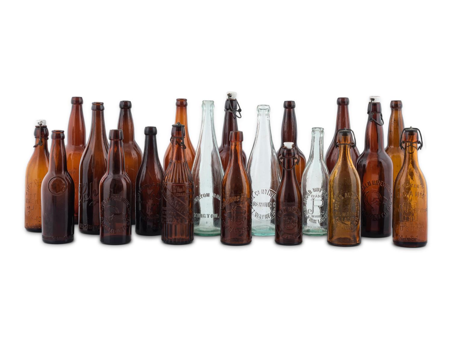 Twenty-One Glass Brewery Bottles