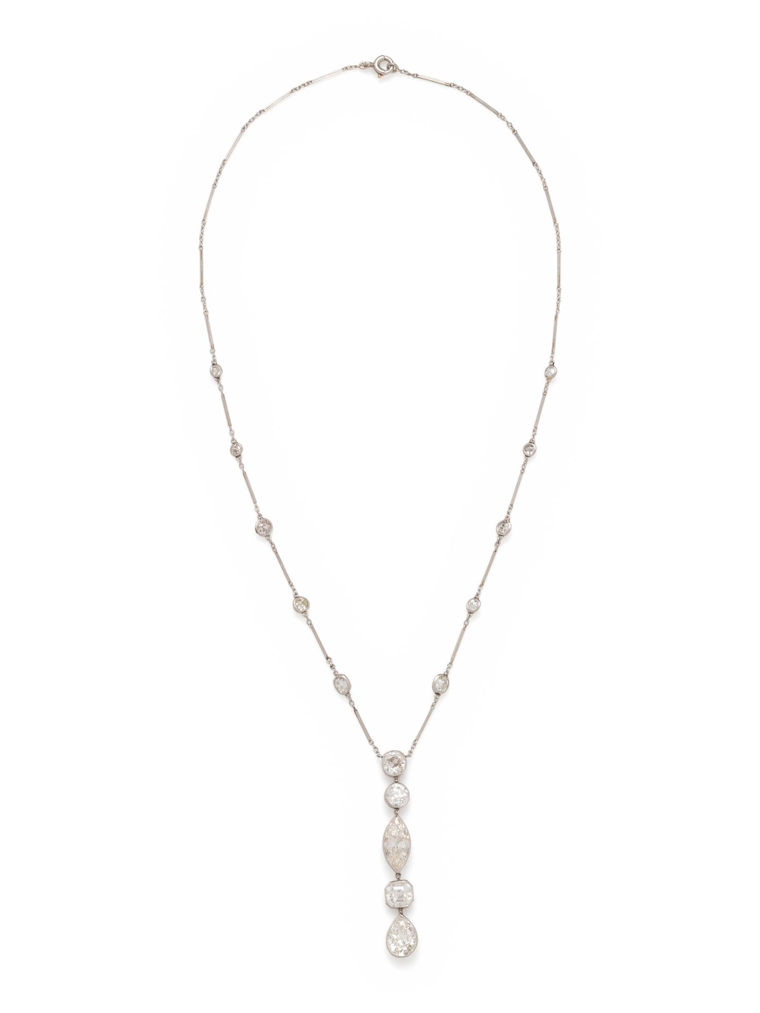 ANTIQUE, DIAMOND LAVALIER NECKLACE