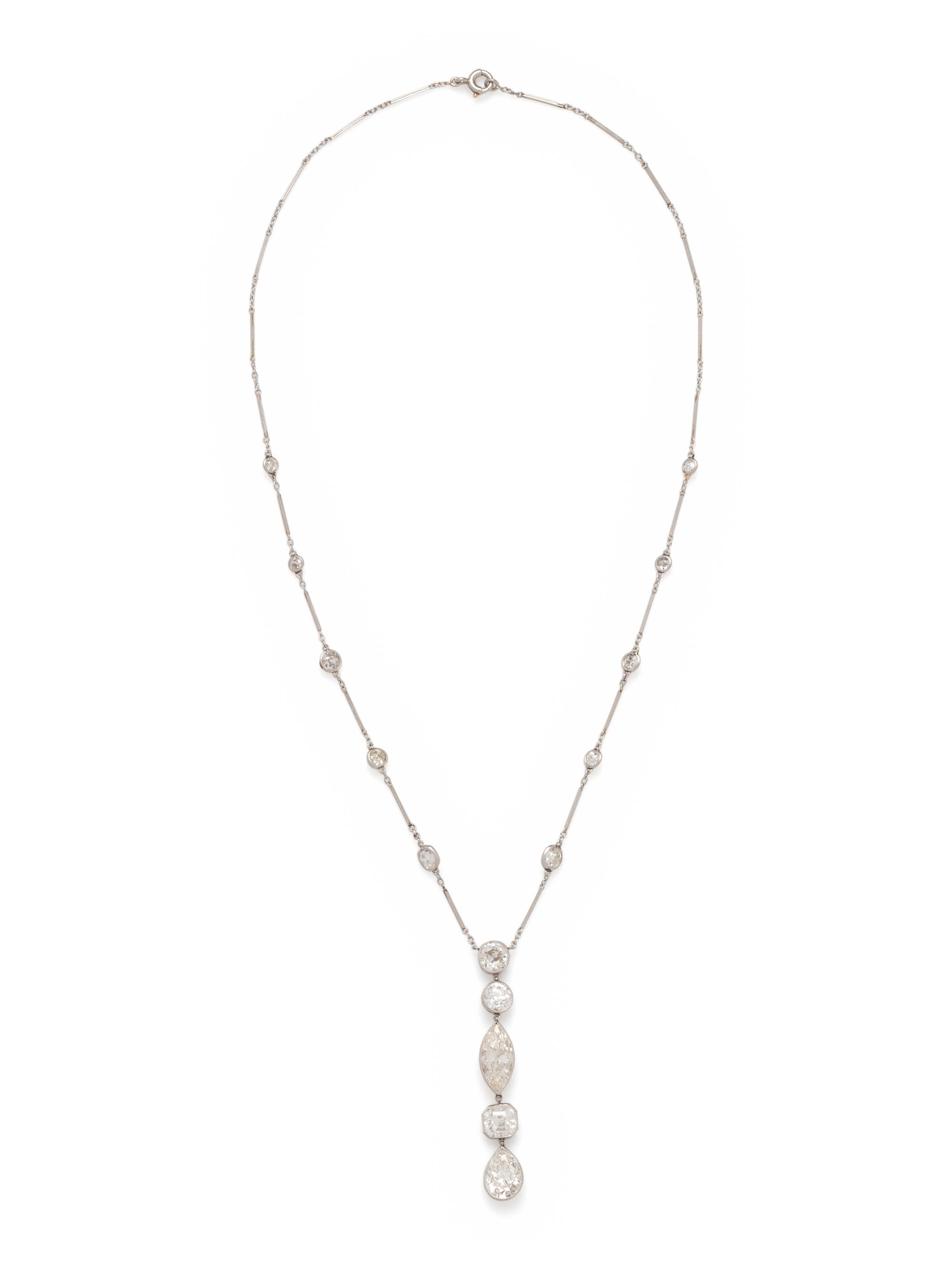 ANTIQUE, DIAMOND LAVALIER NECKLACE