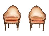 A Pair of Régence Style Carved and Parcel Gilt Bergères — 19th/20th Century