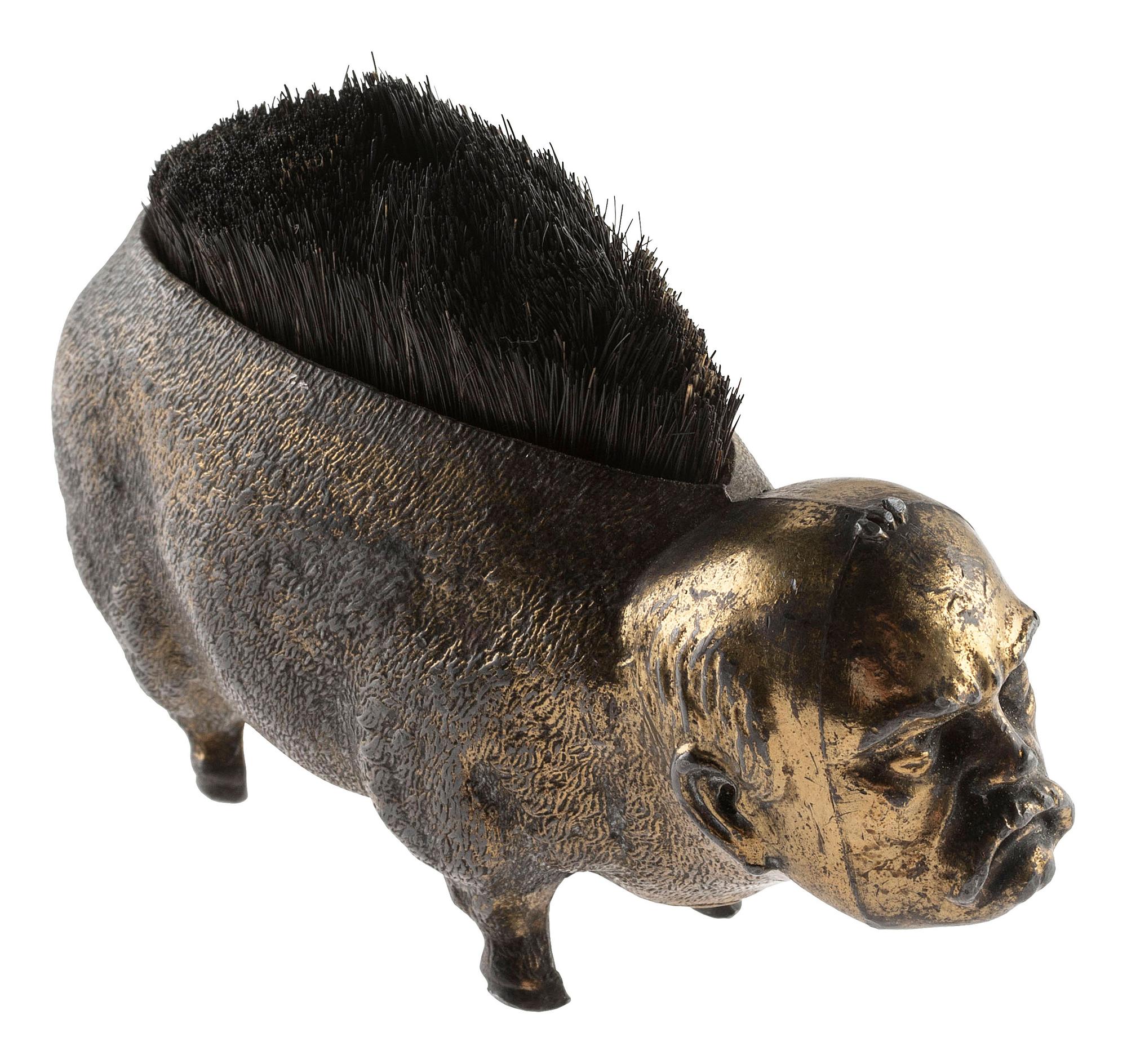[POLITICS IN AMERICA]. Anti-Grover Cleveland figural shoe brush. Ca 1884.